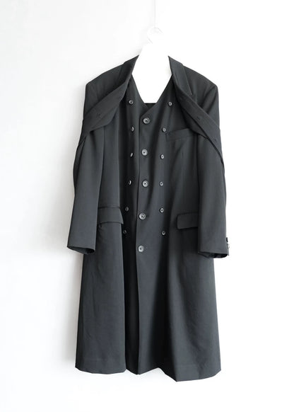 Yohji Yamamoto Black Layered Coat