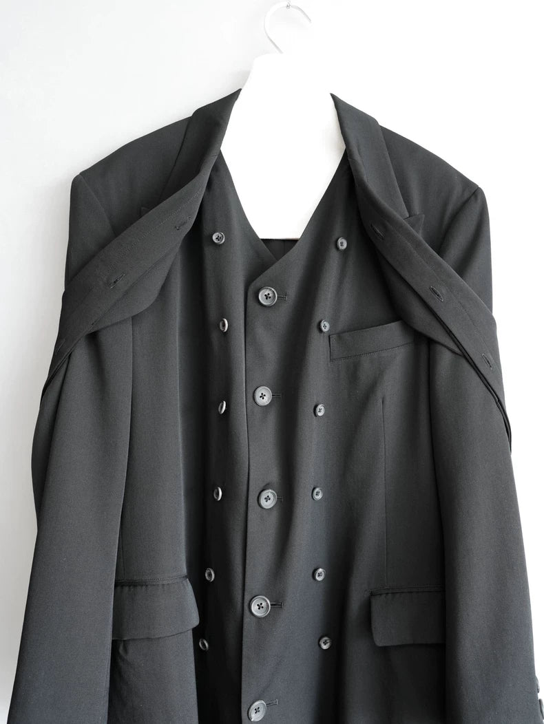 Yohji Yamamoto Black Layered Coat