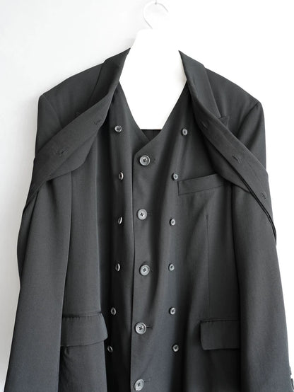 Yohji Yamamoto Black Layered Coat