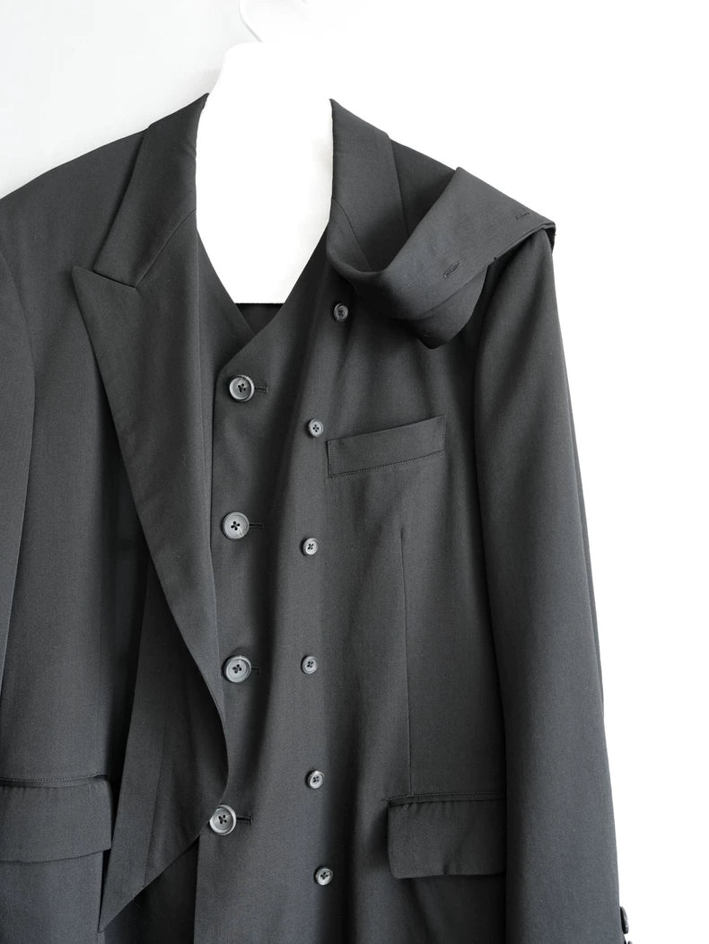 Yohji Yamamoto Black Layered Coat
