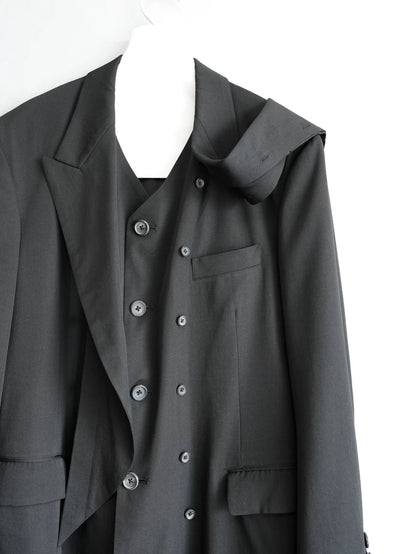 Yohji Yamamoto Black Layered Coat