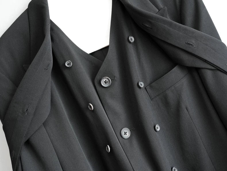 Yohji Yamamoto Black Layered Coat
