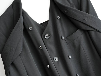 Yohji Yamamoto Black Layered Coat