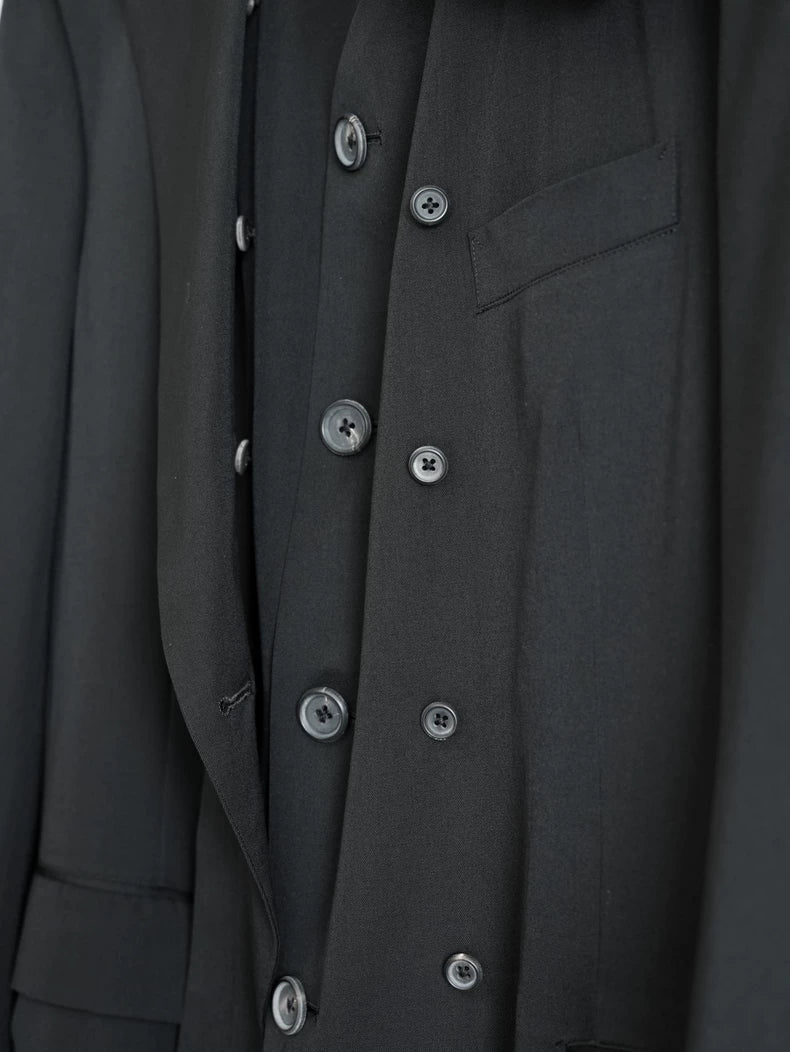 Yohji Yamamoto Black Layered Coat
