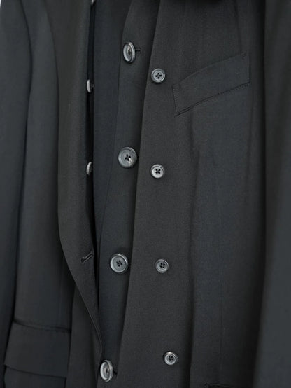 Yohji Yamamoto Black Layered Coat
