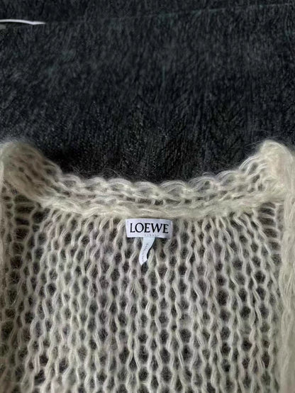 Loewe Cream Mohair Cardigan Sweater
