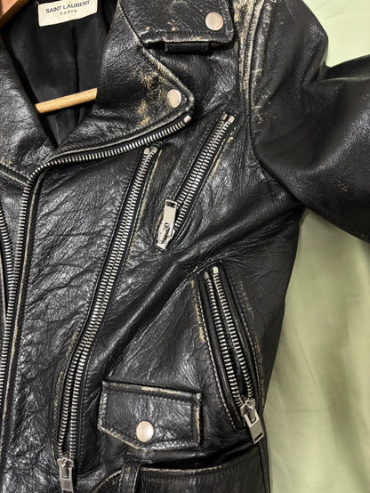 Classic Saint Laurent Leather Biker Jacket