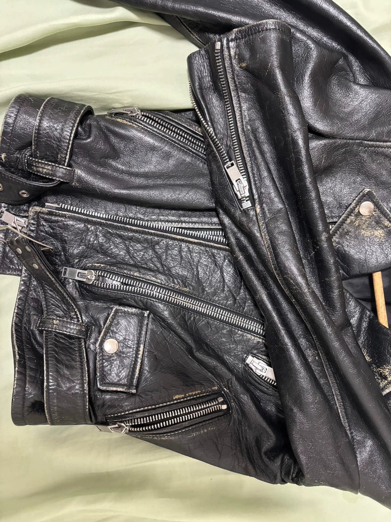 Classic Saint Laurent Leather Biker Jacket