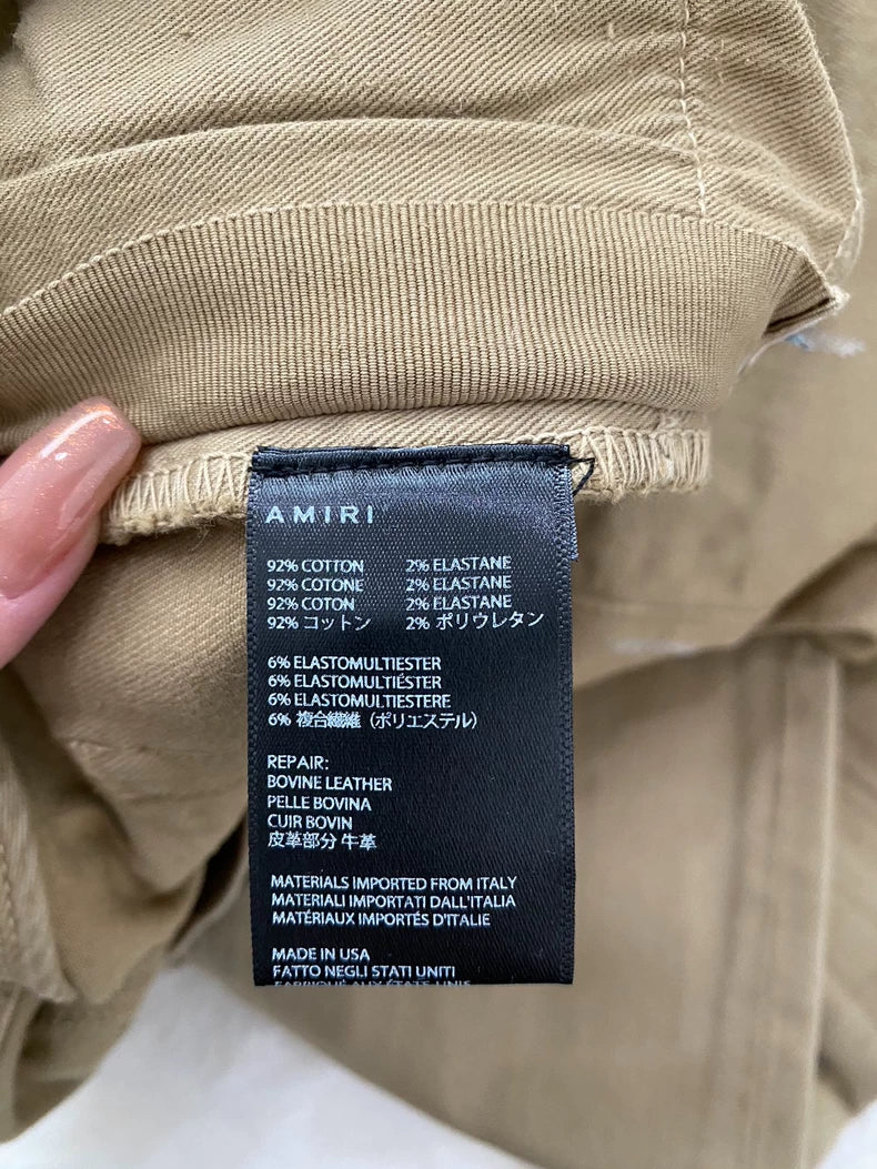 Amiri Khaki Patch Denim Pants