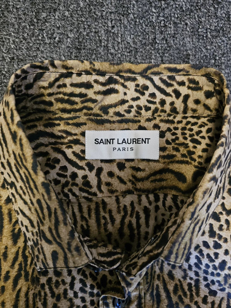 Saint Laurent Men's Leopard Print Shirt-yf