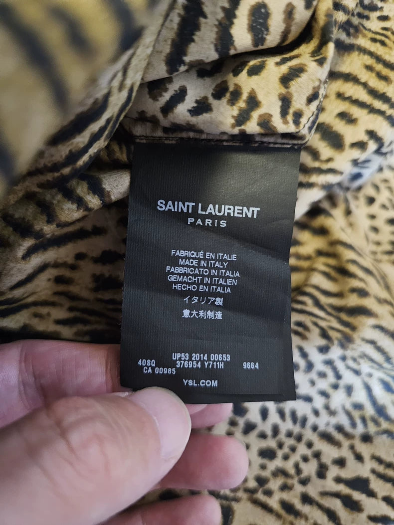 Saint Laurent Men's Leopard Print Shirt-yf
