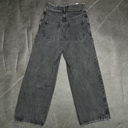 LOEWE Black Gray Knee Logo Denim Jeans