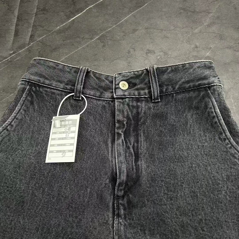 LOEWE Black Gray Knee Logo Denim Jeans