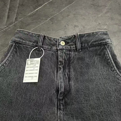 LOEWE Black Gray Knee Logo Denim Jeans