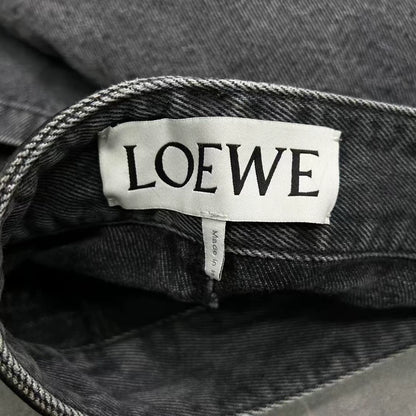 LOEWE Black Gray Knee Logo Denim Jeans