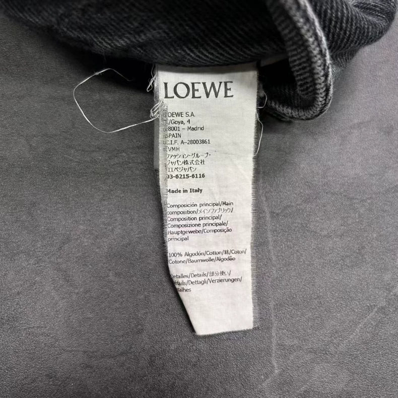 LOEWE Black Gray Knee Logo Denim Jeans