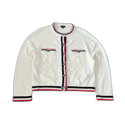 Chanel Cashmere Cardigan with Snowflakes