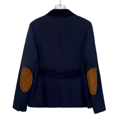 Prada Navy Wool Blazer with Notched Lapel