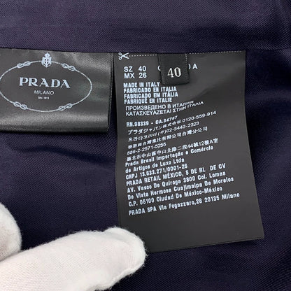 Prada Navy Wool Blazer with Notched Lapel