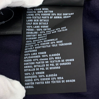 Prada Navy Wool Blazer with Notched Lapel