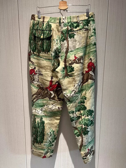 Artistic Hunting Scene Trousers