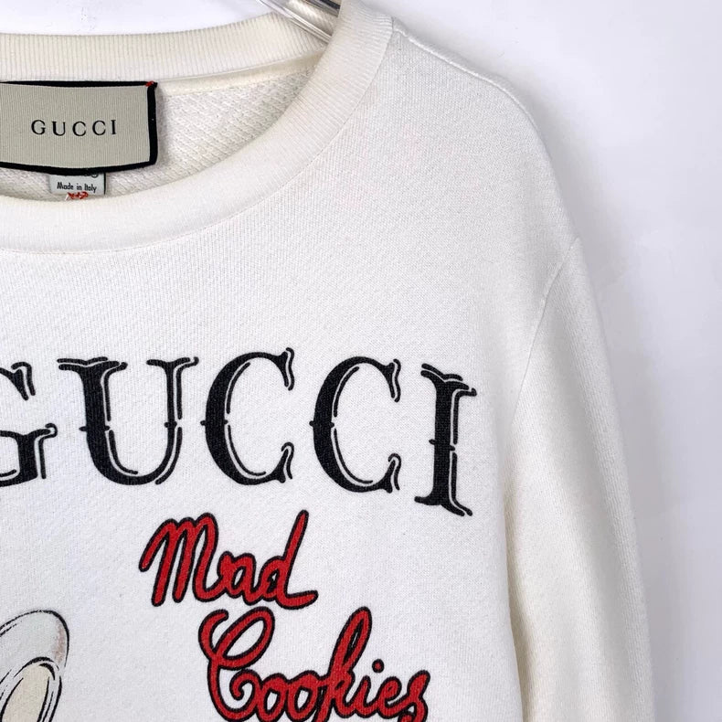 Gucci Cartoon Print Beige Long Sleeve Sweatshirt