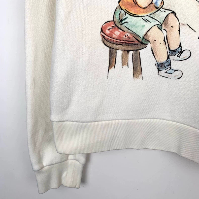 Gucci Cartoon Print Beige Long Sleeve Sweatshirt