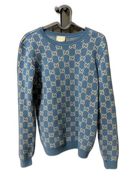 Gucci Logo Pattern Blue Sweater
