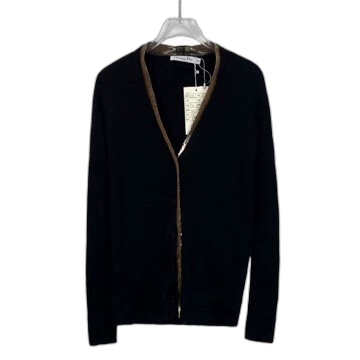 Black Sequined Cashmere Cardigan by Dior