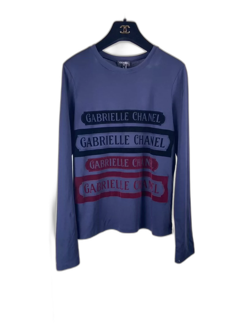 Chanel Long Sleeve Letter Shirt