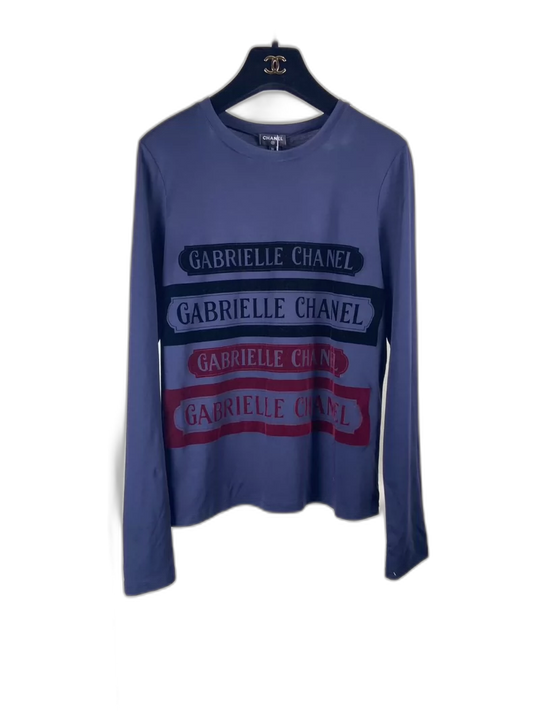 Chanel Long Sleeve Letter Shirt