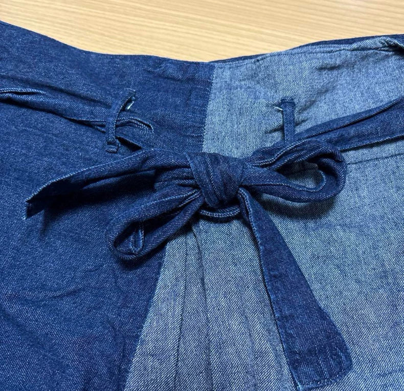 kapital patchwork indigo cropped pants