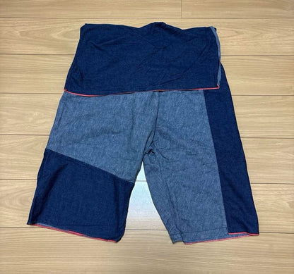 kapital patchwork indigo cropped pants