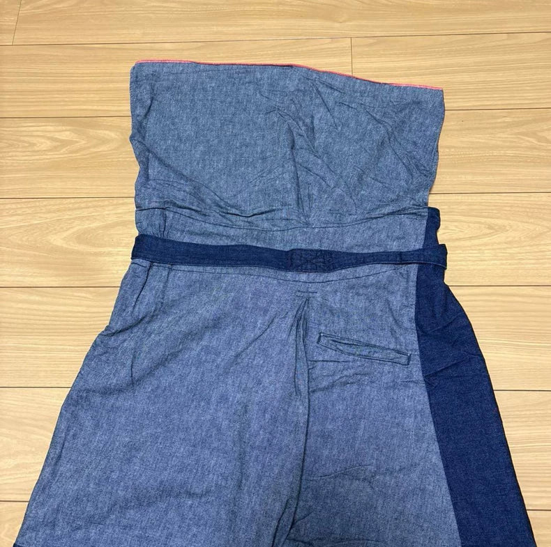 kapital patchwork indigo cropped pants