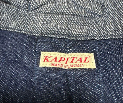 kapital patchwork indigo cropped pants
