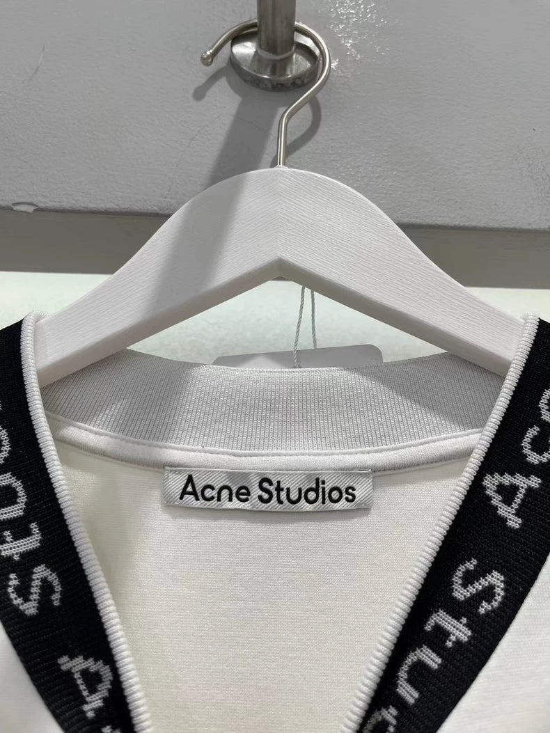 Acne Logo Half Neck Short Sleeve Top