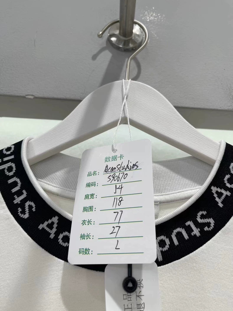 Acne Logo Half Neck Short Sleeve Top