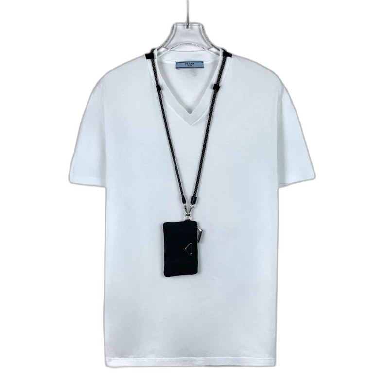 Prada Cotton Crew Neck Short Sleeve T-Shirt