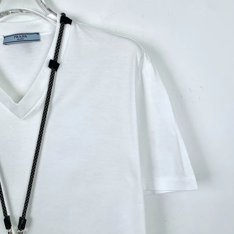 Prada Cotton Crew Neck Short Sleeve T-Shirt