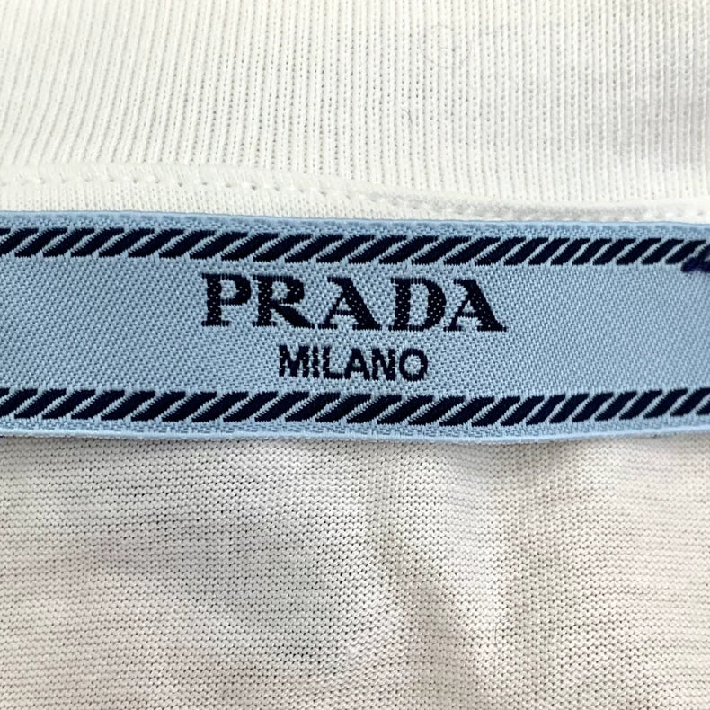 Prada Cotton Crew Neck Short Sleeve T-Shirt