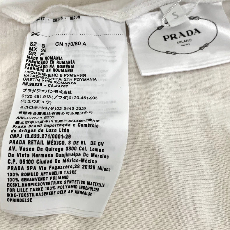 Prada Cotton Crew Neck Short Sleeve T-Shirt