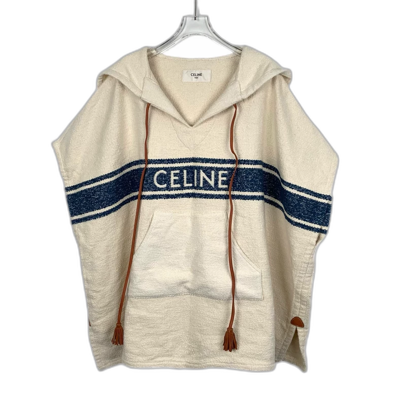 Celine Beige Striped Hooded Sweatshirt