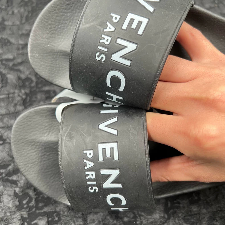 Givenchy Black Logo Slide Sandals Size 35