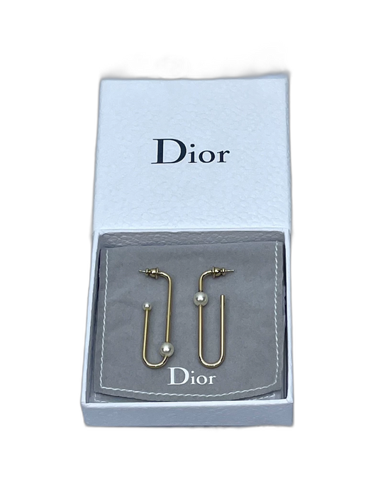 Dior Pearl Paperclip Earrings