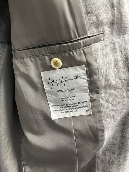 Yohji Yamamoto Striped Linen Blend Suit Jacket