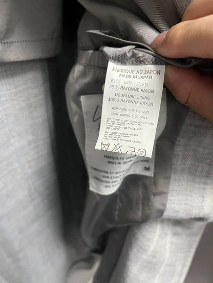 Yohji Yamamoto Striped Linen Blend Suit Jacket