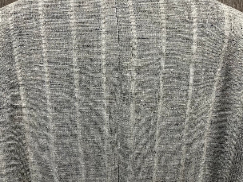 Yohji Yamamoto Striped Linen Blend Suit Jacket