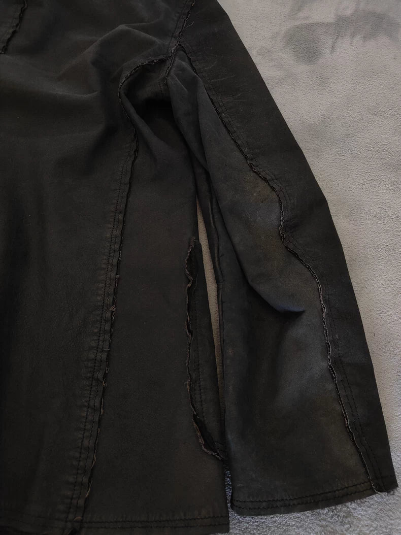 Comme des Garcons 02AW Leather Tear Coat