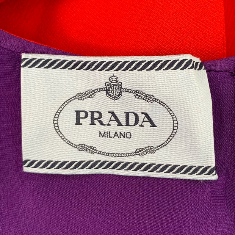 Red Studded Sleeveless Dress by Prada