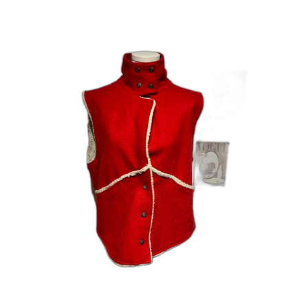 Vintage Red Wool Sleeveless Jacket